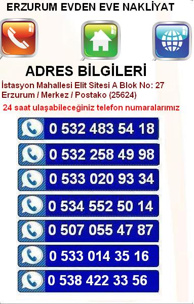 Erzurum Nakliyat İletişim Bilgileri